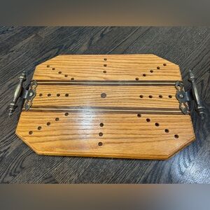 Vintage Pyrex Casserole Travel Carrying Wooden Tray with Handles